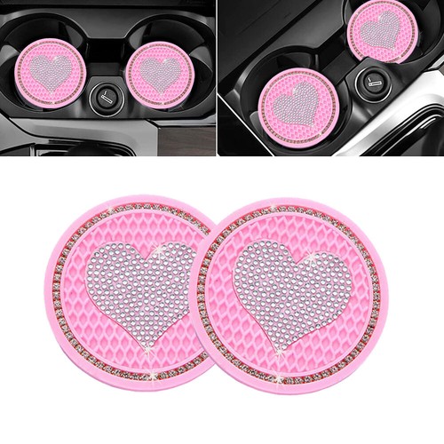 Bling pink car accessories - 2x,